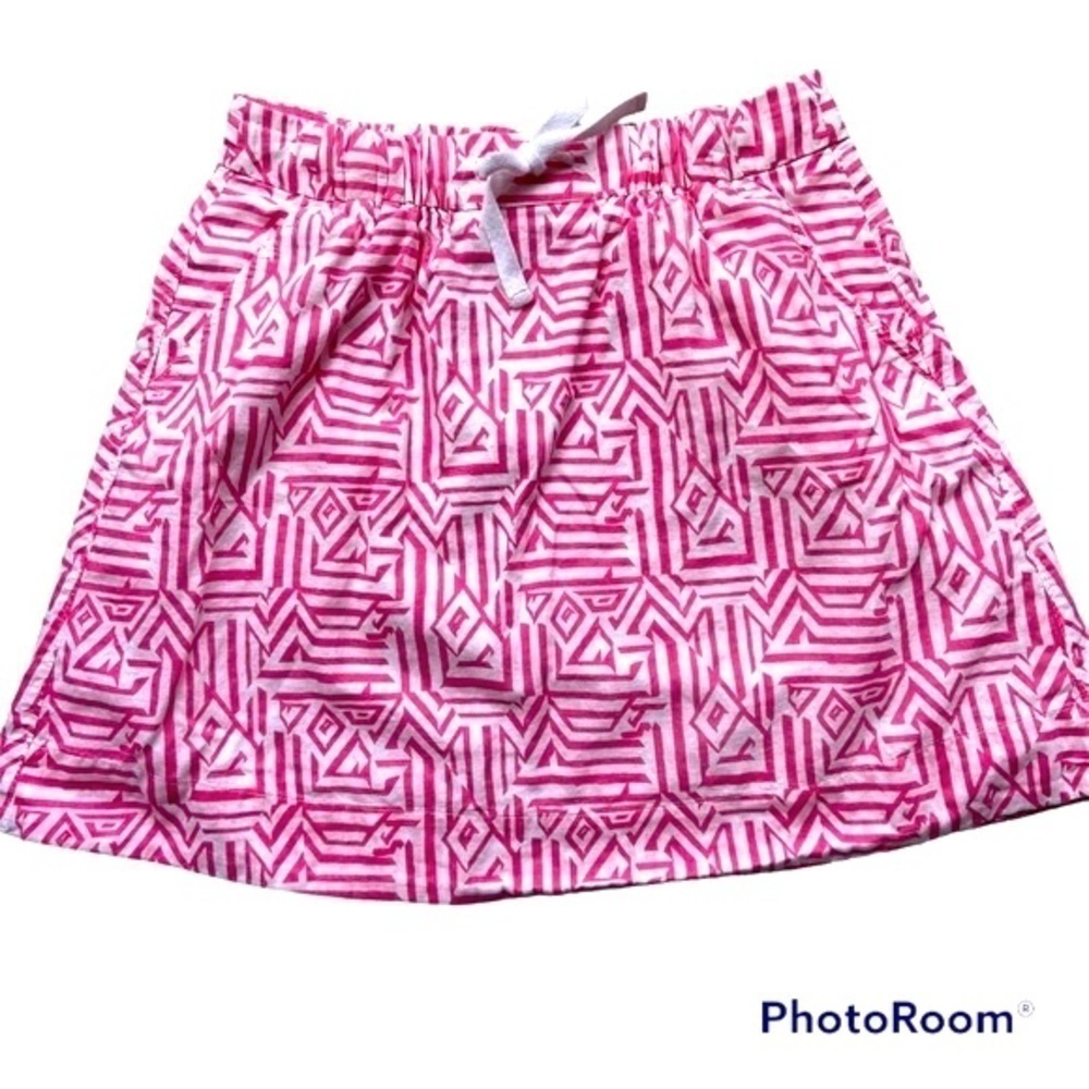 💥Free W/Purch J Crew Pink & White Print Cotton/Linen Blend Skirt Size 2 (Flag)